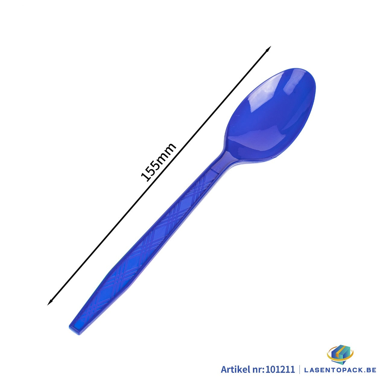 24x Herbruikbare lepel 155mm PP Blauw