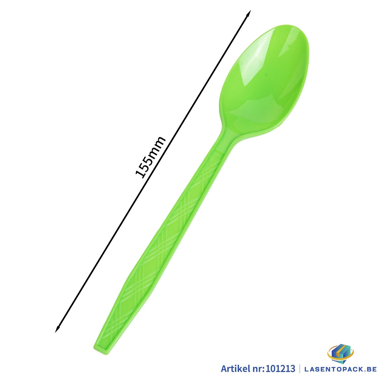 24x Herbruikbare lepel 155mm PP Groen