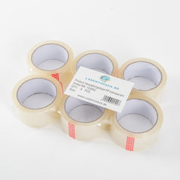 6x Verpakkingstape Transparant PP Plakband 48mmx66m