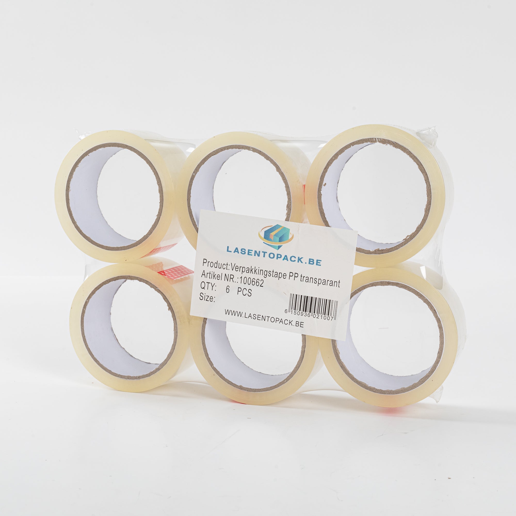 6x Verpakkingstape Transparant PP Plakband 48mmx66m