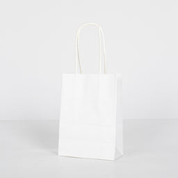 12x Papieren tas gedraaid handvat - 11cm x 15cm x 6cm - Wit