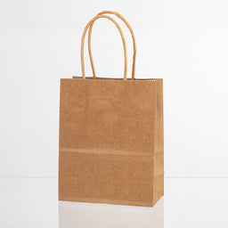 12x Papieren tas gedraaid handvat - 27cm x 21cm x 11cm - Bruin