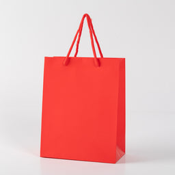 12x Papieren koordtas - 26cm x 32cm x 12cm - Rood