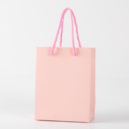 12x Papieren koordtas - 18cm x 23cm x 10cm - Pink