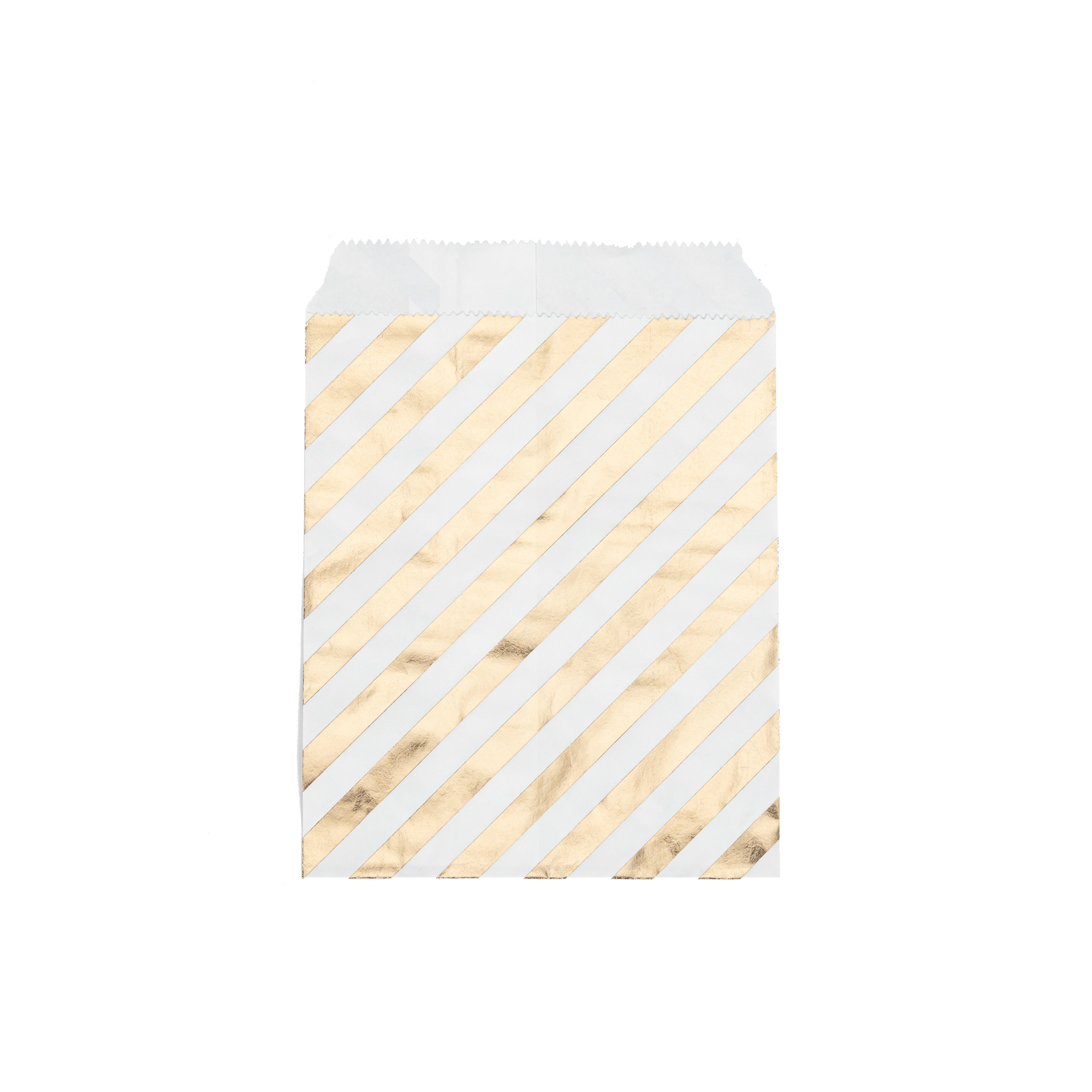 50 stuks Cadeau Papieren Zakjes gestreept kleur Goud 16cm x 24cm