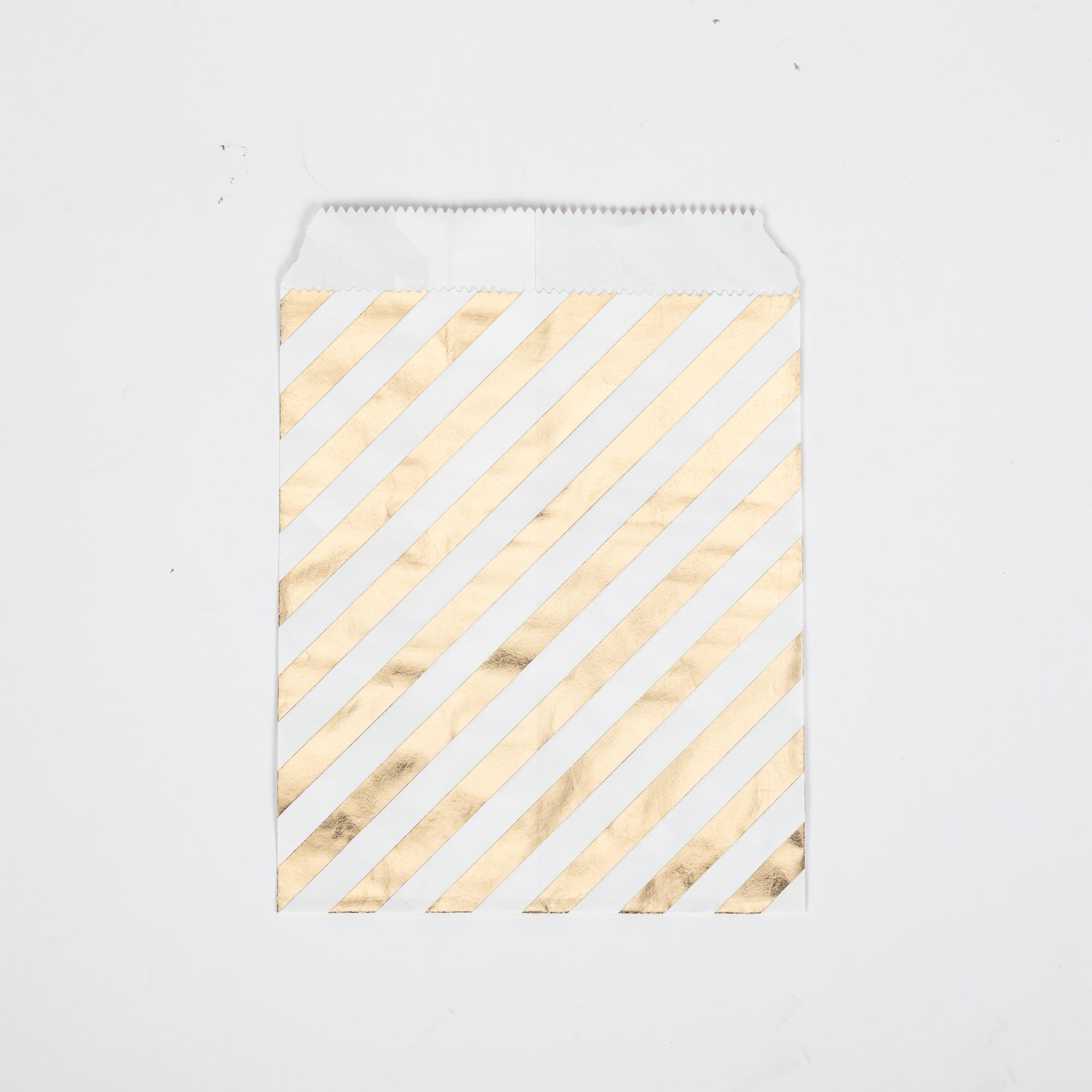 50 stuks Cadeau Papieren Zakjes gestreept kleur goud 10cm x 15cm