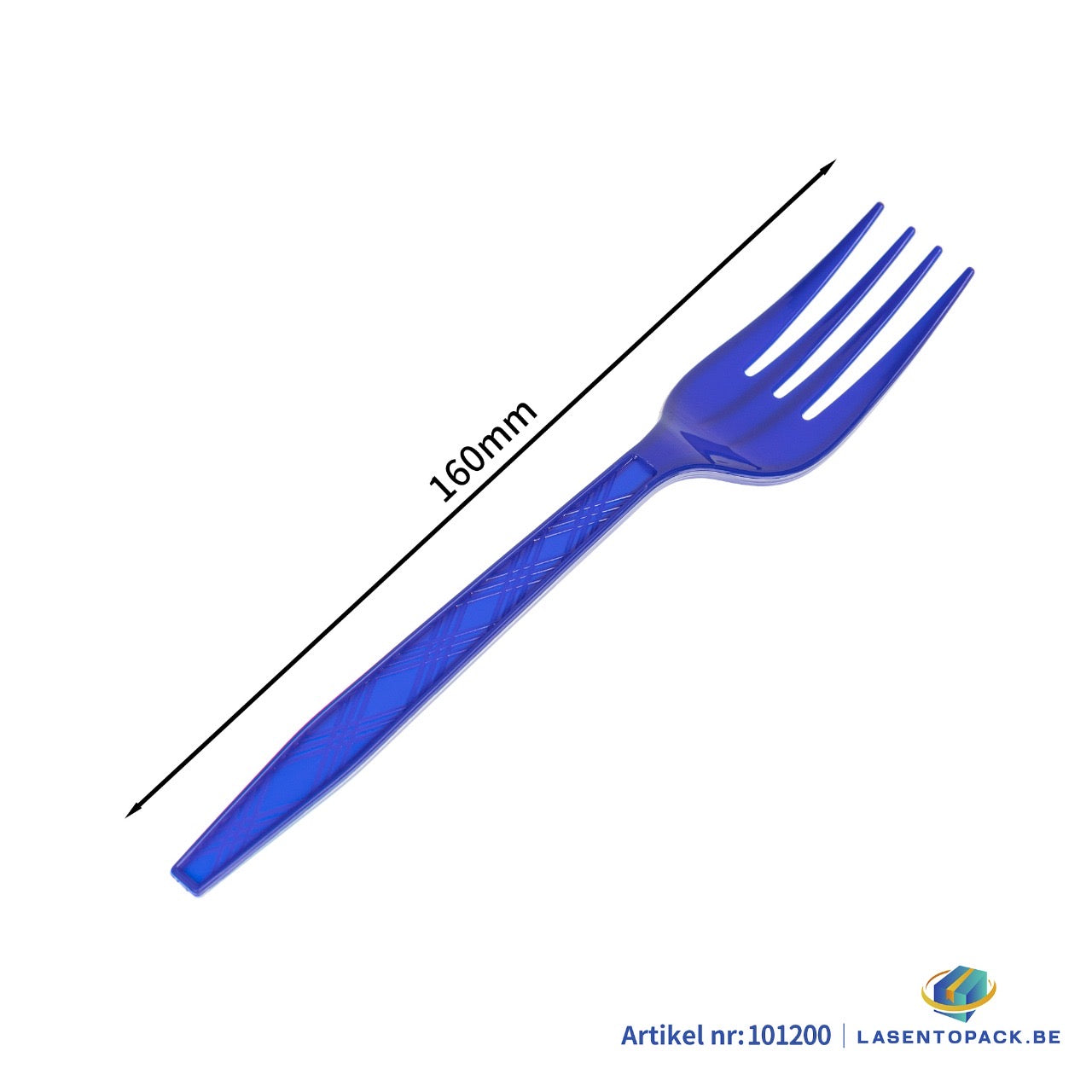 24x Herbruikbare Vork 160mm PP Blauw