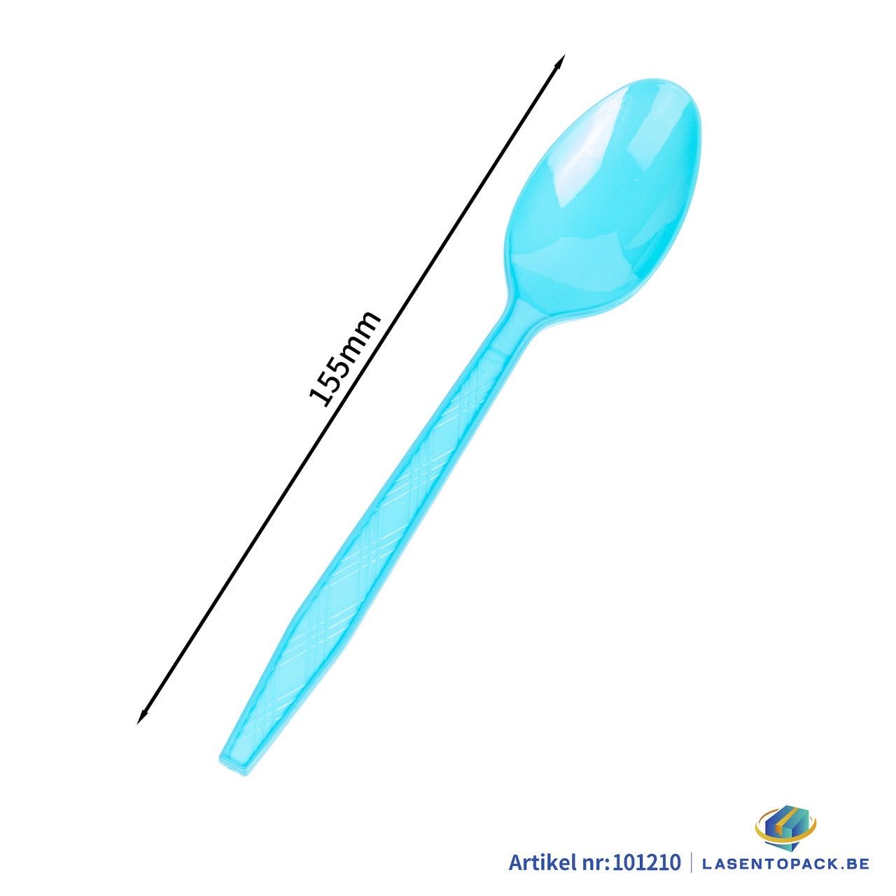 24x Herbruikbare lepel 155mm PP Licht Blauw