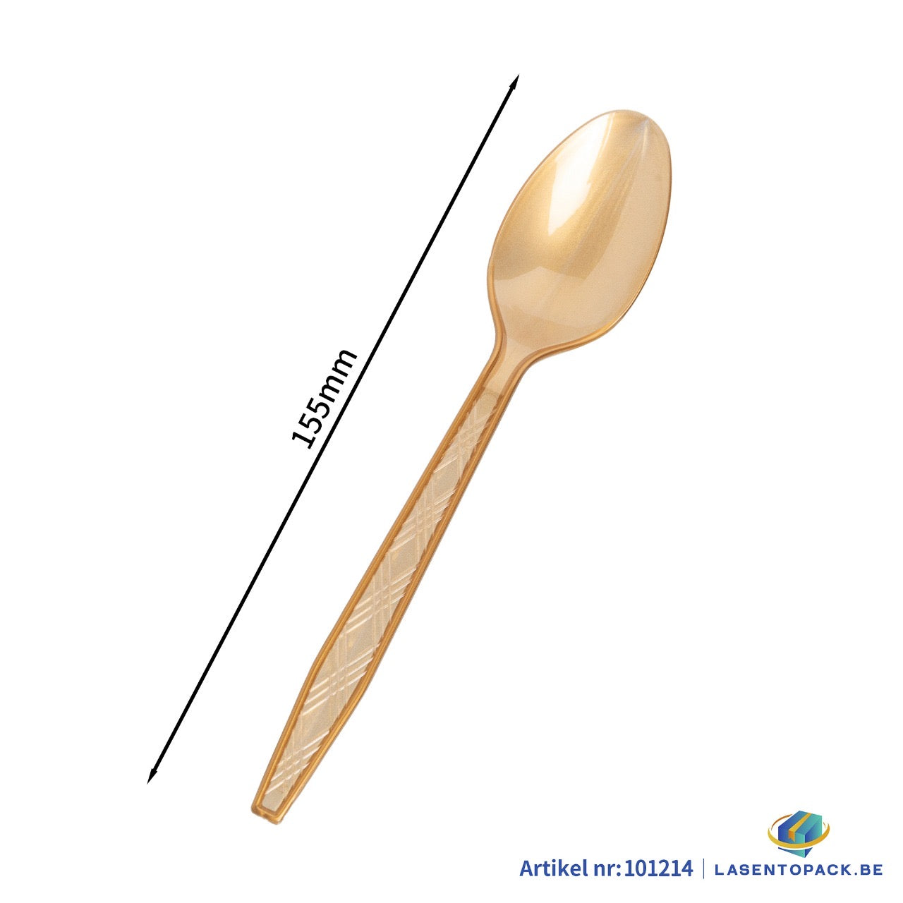 24x Herbruikbare lepel 155mm PP Goud