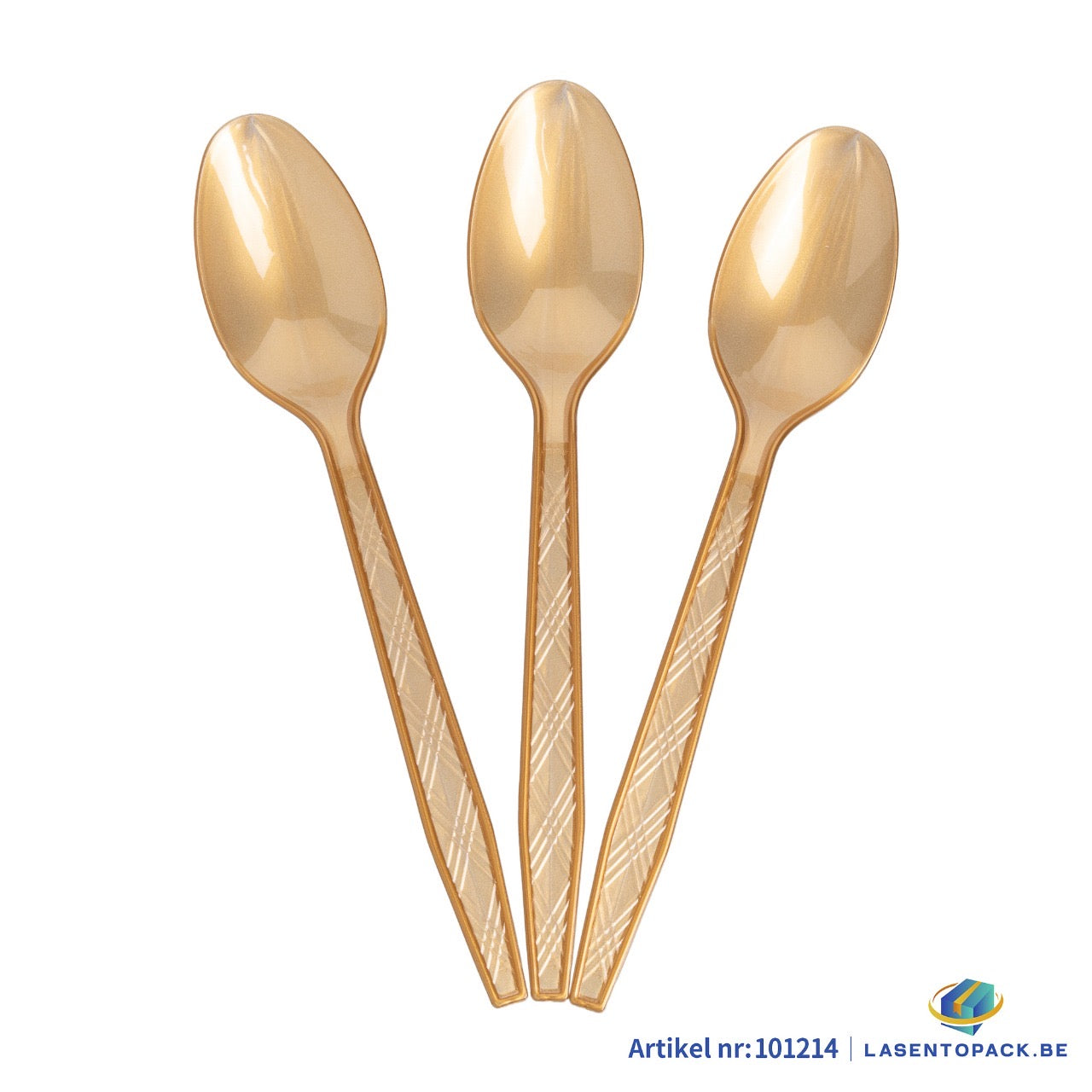 24x Herbruikbare lepel 155mm PP Goud