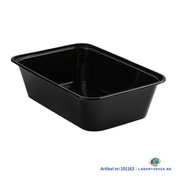 300x Maaltijdbak PP 650ml Zwart