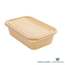 200x Maaltijdbak PP & Mais 750ml inclusief Deksel 19.55x12.75x5.57cm