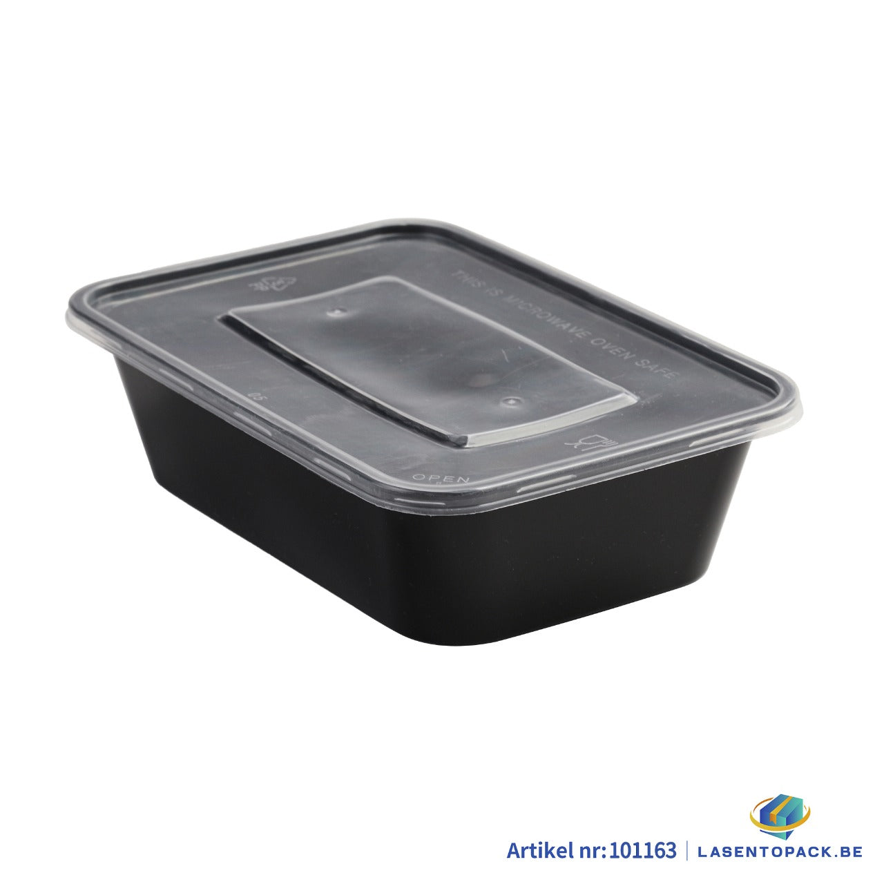 300x Maaltijdbak PP 650ml Zwart
