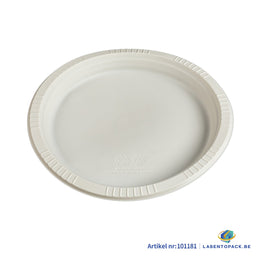 250x Herbruikbaar Bord Ø25,5 cm – PP & Mais – 10 inch – 2,5 cm hoog