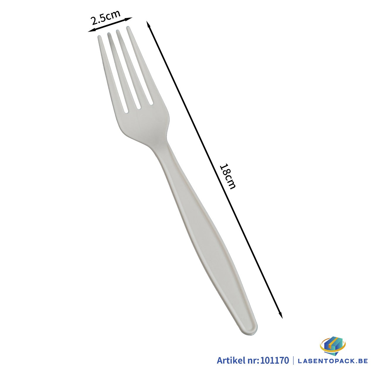 50x Herbruikbare Vork 180mm – Wit