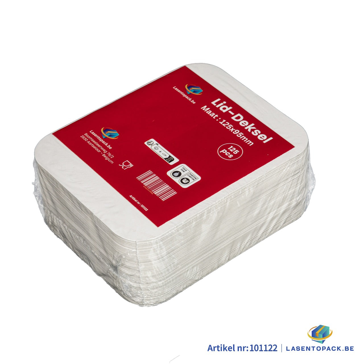 125x Deksel voor Aluminium Bak 300 ml – 125 x 95 mm