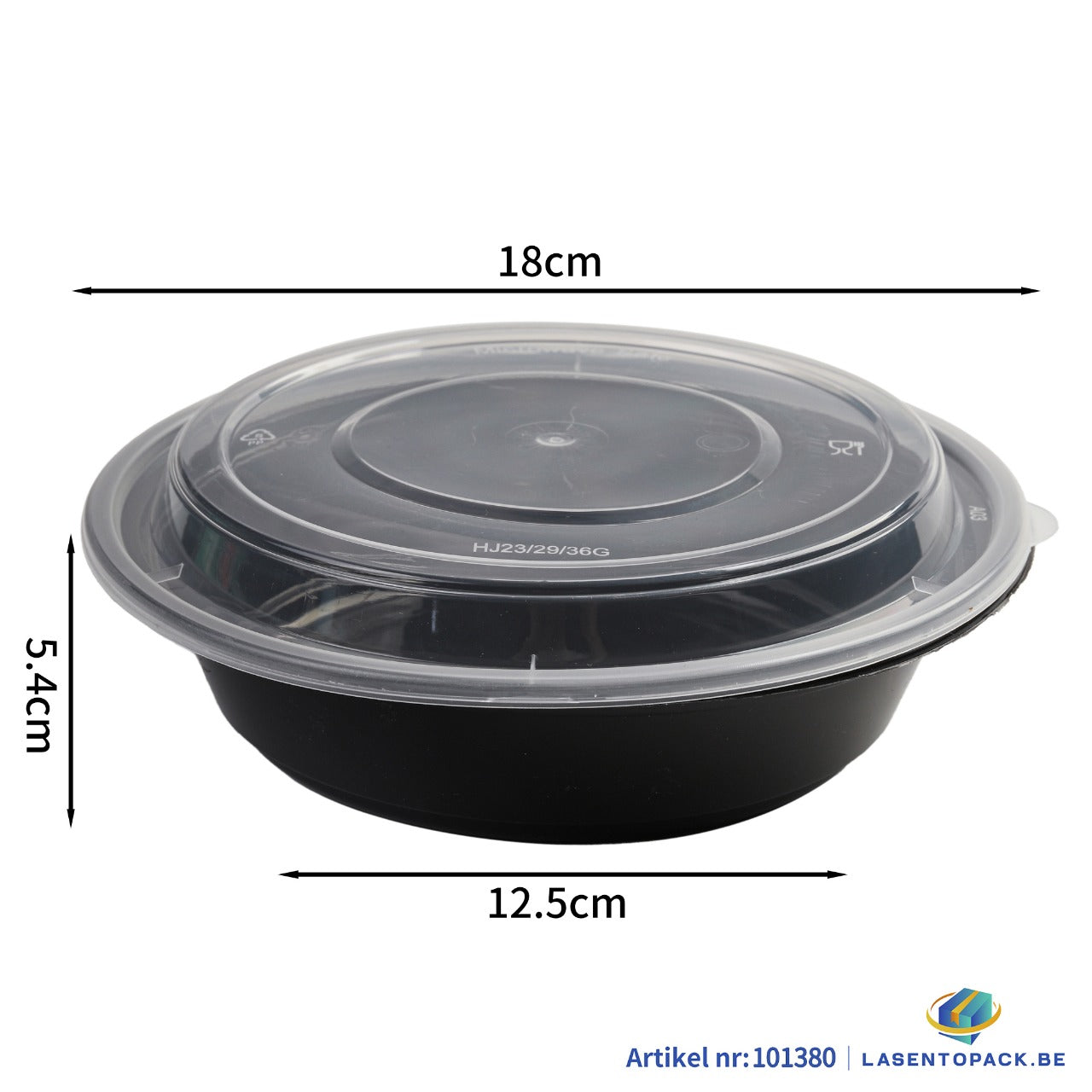 150x Asian Soep / Poke Bowl met deksel 700 ml Zwart PP (set)