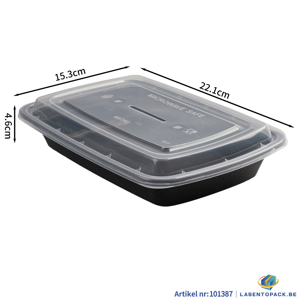 150x Maaltijdbak PP 780ml met Deksel – Zwart | Stevig en Herbruikbaar (Set)