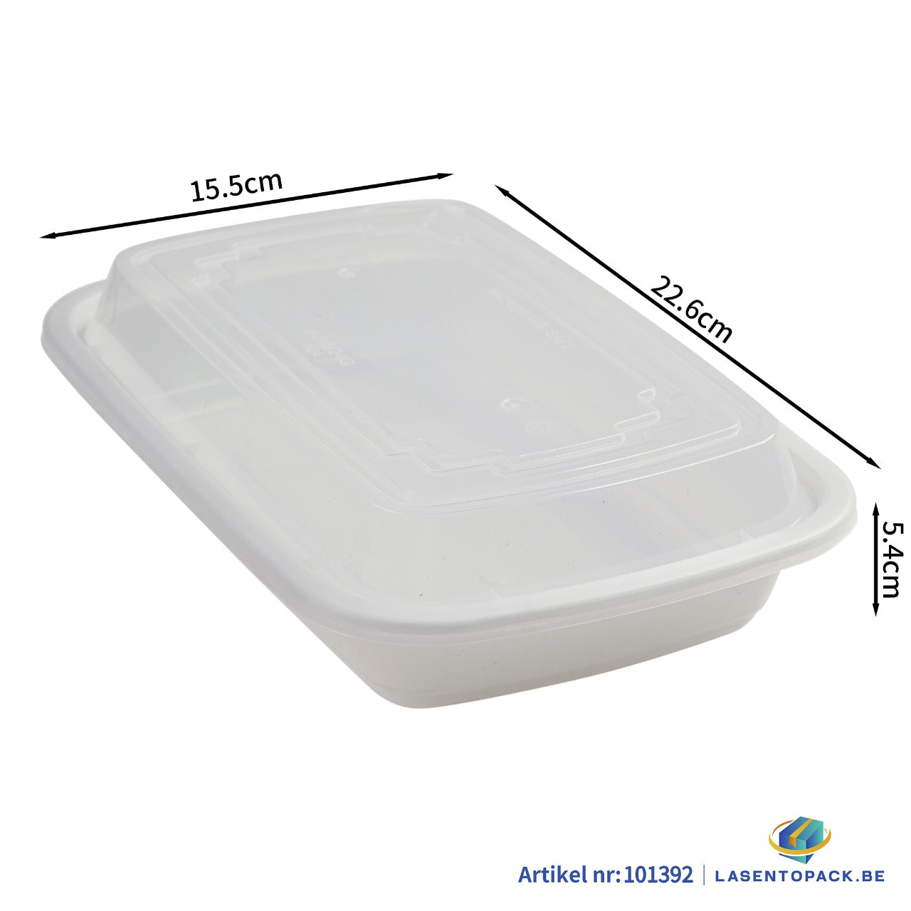 150x Maaltijdbak PP 880ml met Deksel – Wit | Stevig en Herbruikbaar (Set)