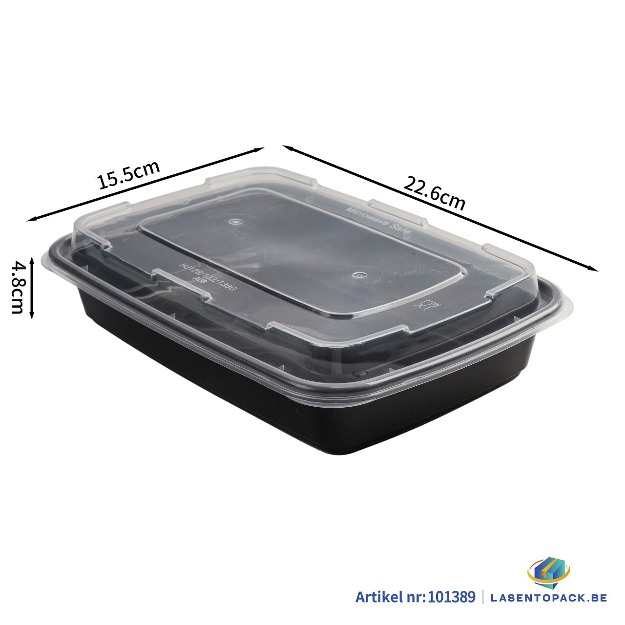 150x Maaltijdbak PP 940ml met Deksel – Zwart | Stevig en Herbruikbaar (Set)