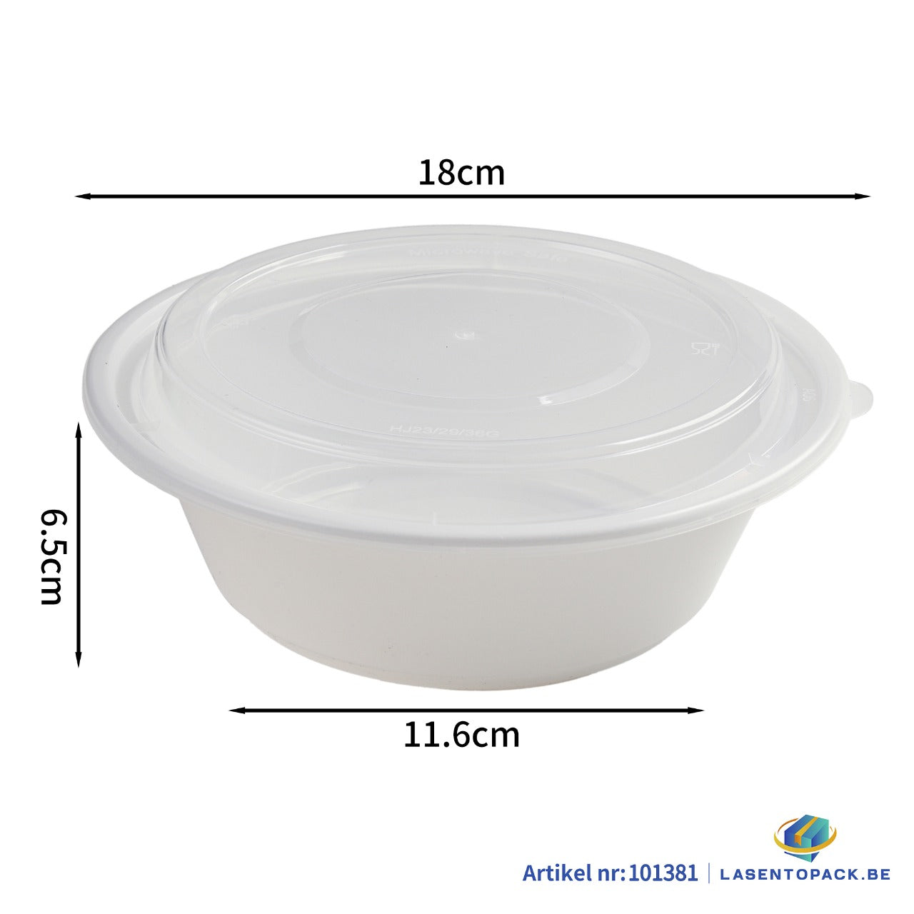 150x Asian Soep / Poke Bowl met deksel 850 ml Wit PP (set)