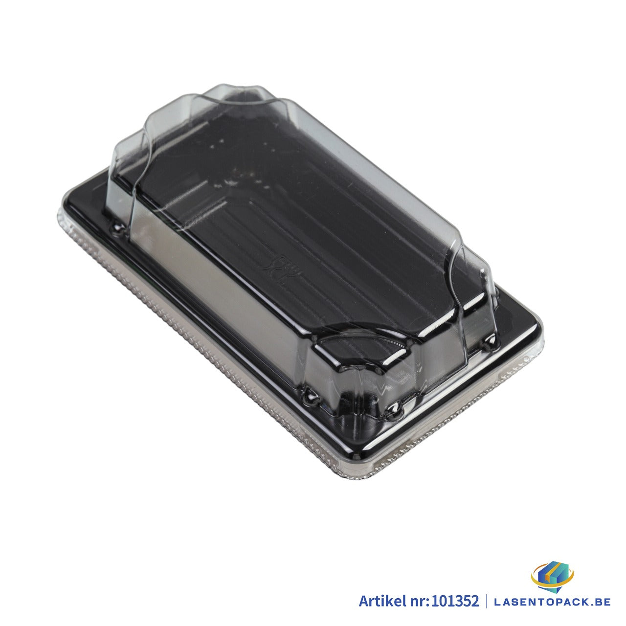 400x Sushi Tray + Deksel 185x133x34mm – Zwart