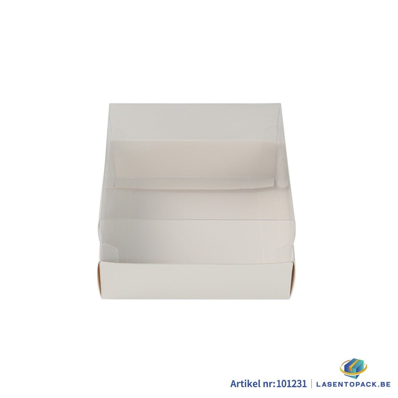 50x Taartdoos met Doorzichtige Losse Deksel – 13,5 x 13 x 7 cm