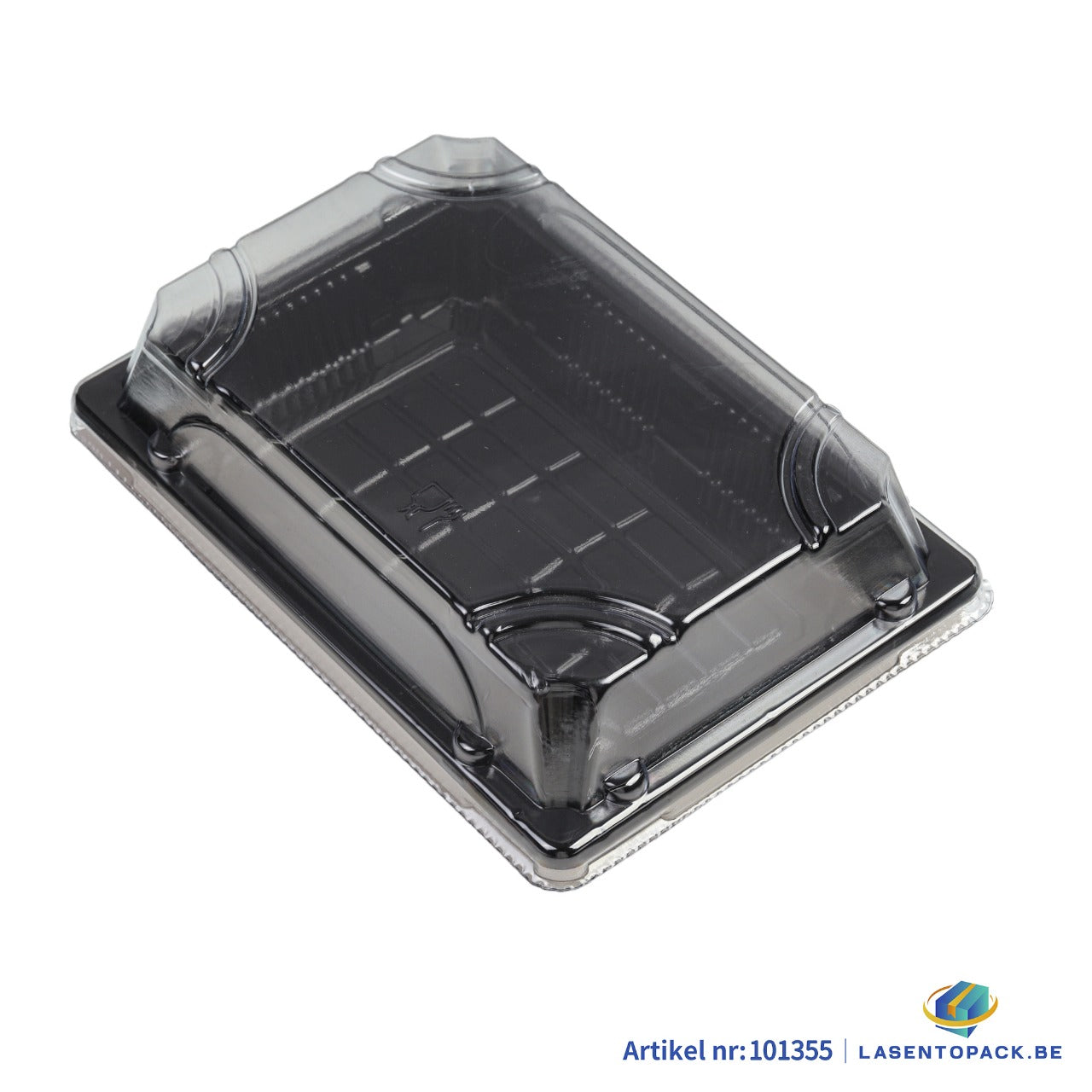 400x Sushi Tray + Deksel 165x115x20mm – Zwart