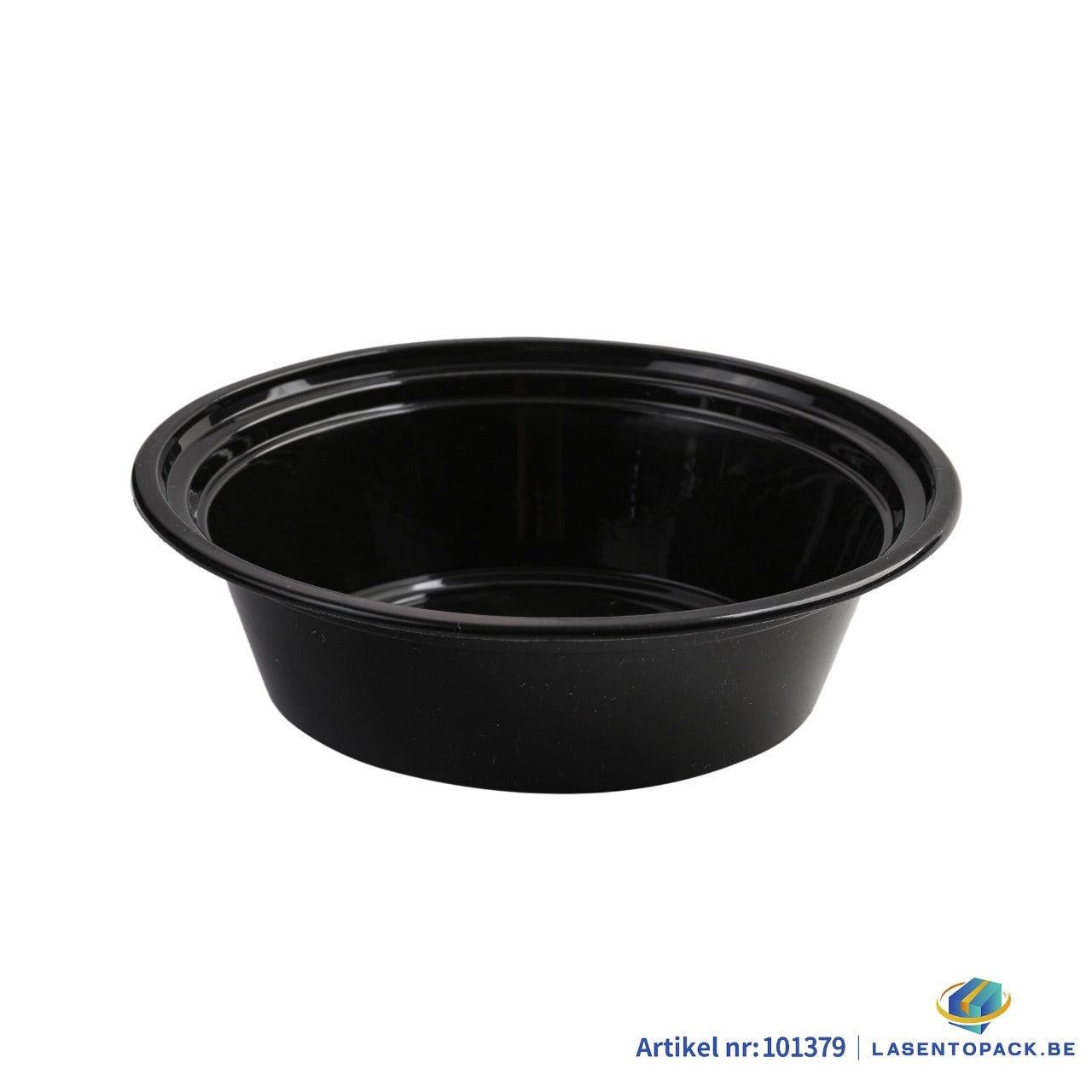 150x Asian Soep / Poke Bowl met deksel 500 ml Zwart PP (set)