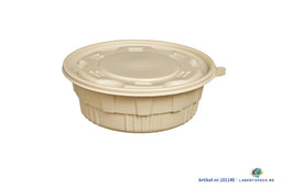 200x Maaltijdbowl 1500 ml met Deksel Ø 20.5 cm Gemaakt van PP & Maïs