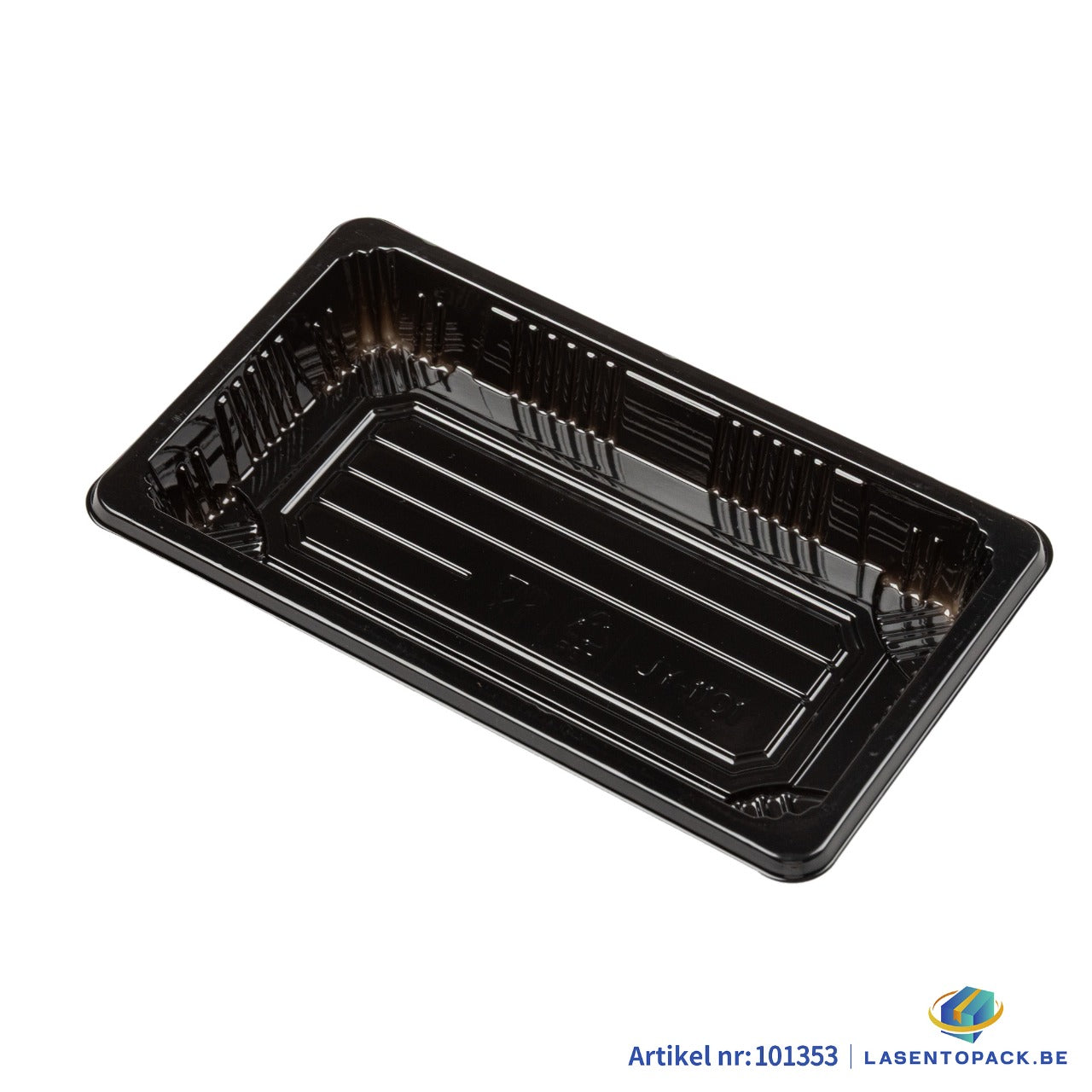 400x Sushi Tray + Deksel 160x91x20mm – Zwart