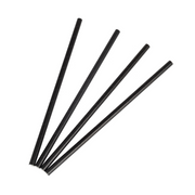 100x BIO Papieren rietjes 6mm x 197mm Zwart
