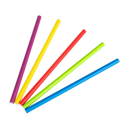 100x BIO Papieren milkshake rietjes 10mm x 240mm Mix Velle Kleuren