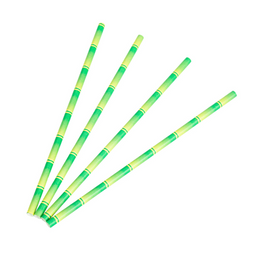 100x BIO Papieren rietjes 6mm x 197mm Palm Model