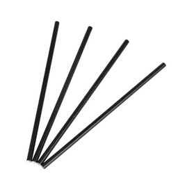 100x BIO Papieren rietjes 8mm x 240mm Zwart