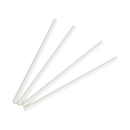 100x BIO Papieren rietjes 8mm x 197mm Wit