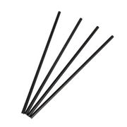 500x BIO Papieren rietjes 6mm x 240mm Zwart