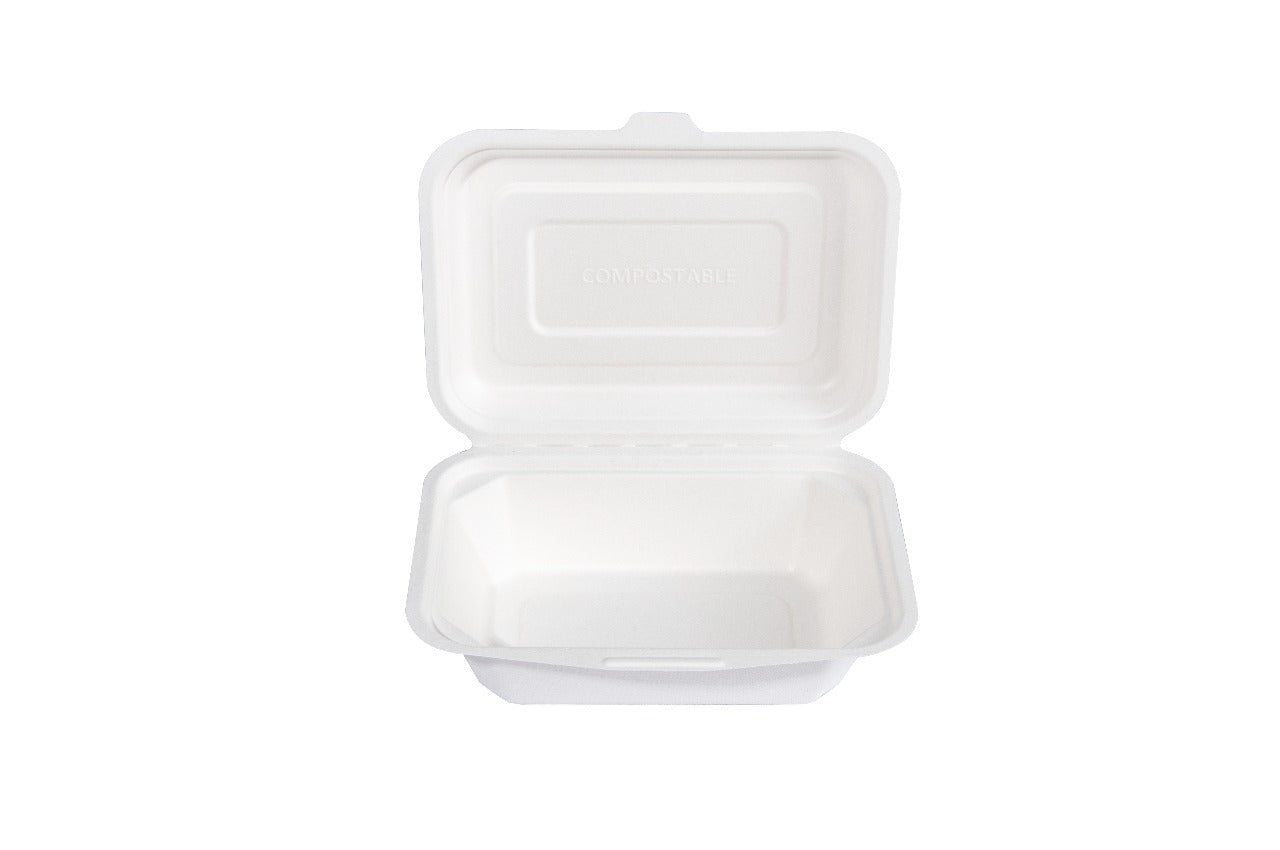 100x Menubox 1-vaks 600ML suikerriet BIO (Menu box sugarcane) 182mm X 136mm X 65mm