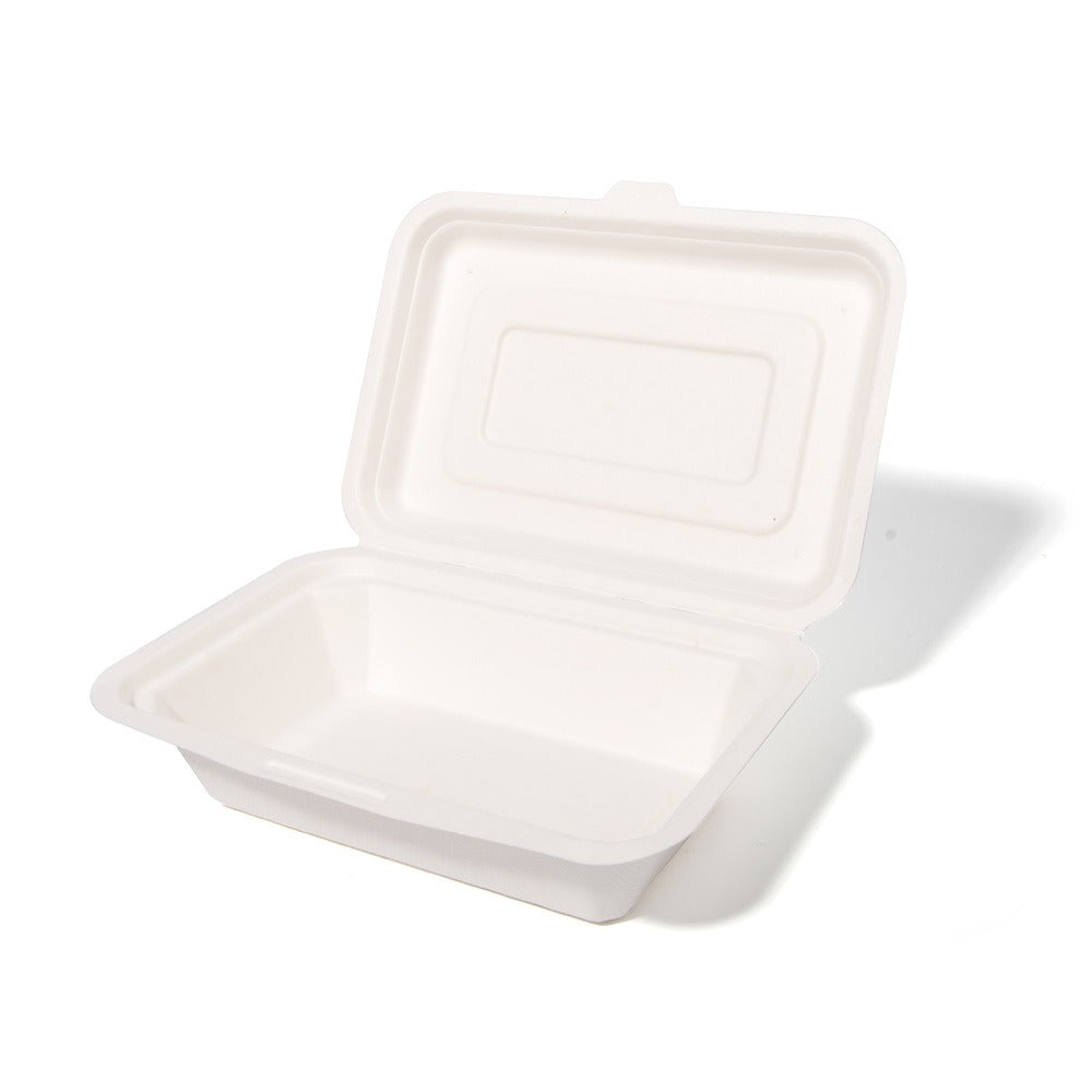 100x Menubox 1-vaks 600ML suikerriet BIO (Menu box sugarcane) 182mm X 136mm X 65mm
