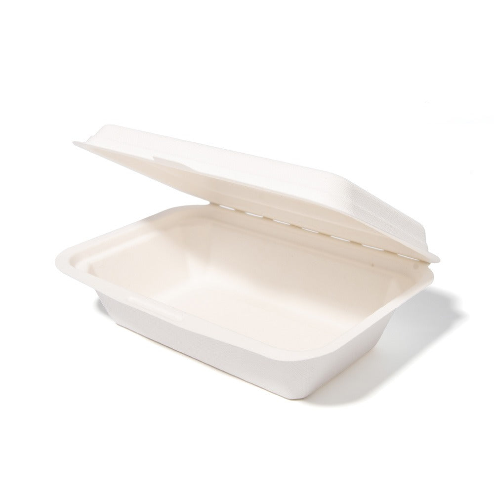 100x Menubox 1-vaks 600ML suikerriet BIO (Menu box sugarcane) 182mm X 136mm X 65mm