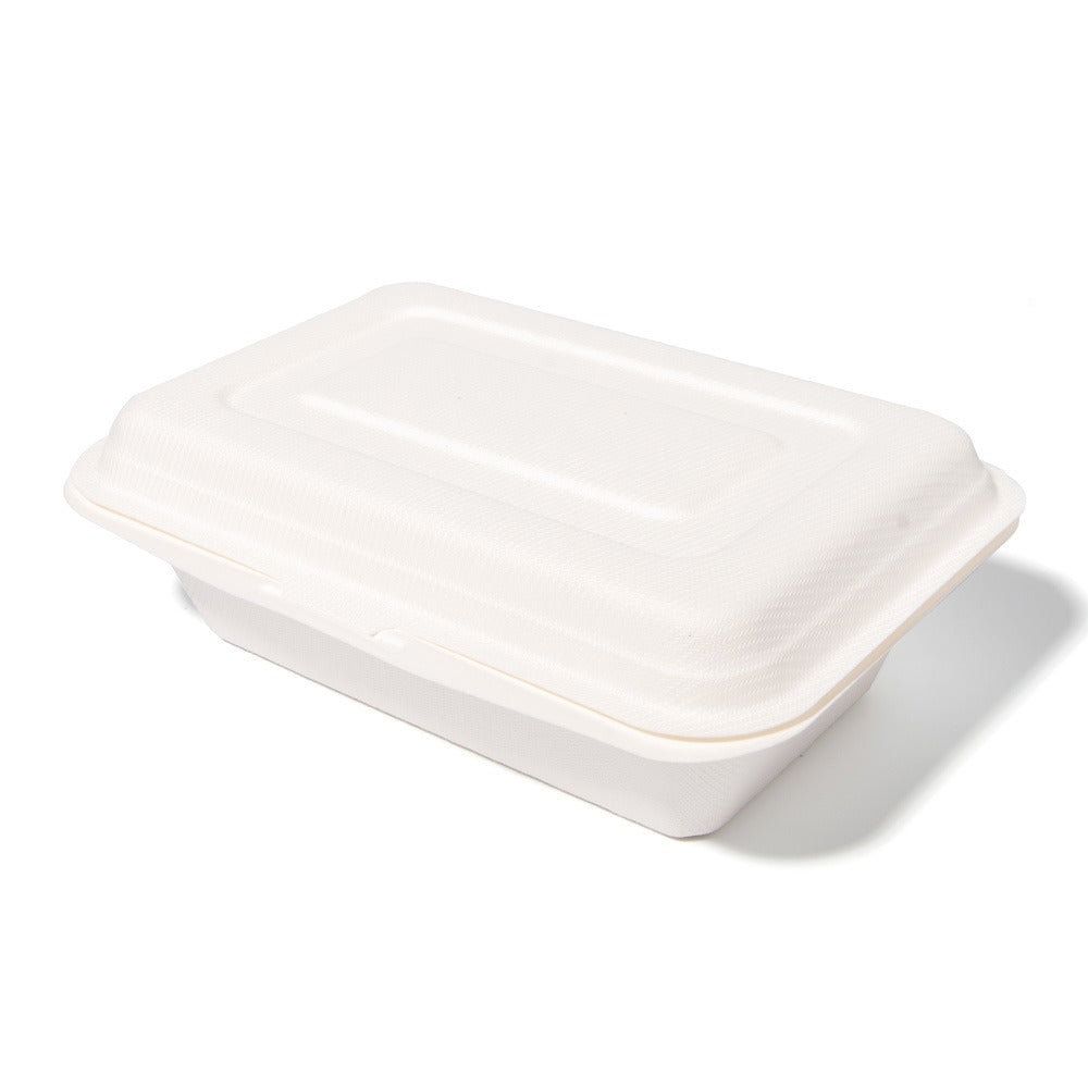 100x Menubox 1-vaks 600ML suikerriet BIO (Menu box sugarcane) 182mm X 136mm X 65mm