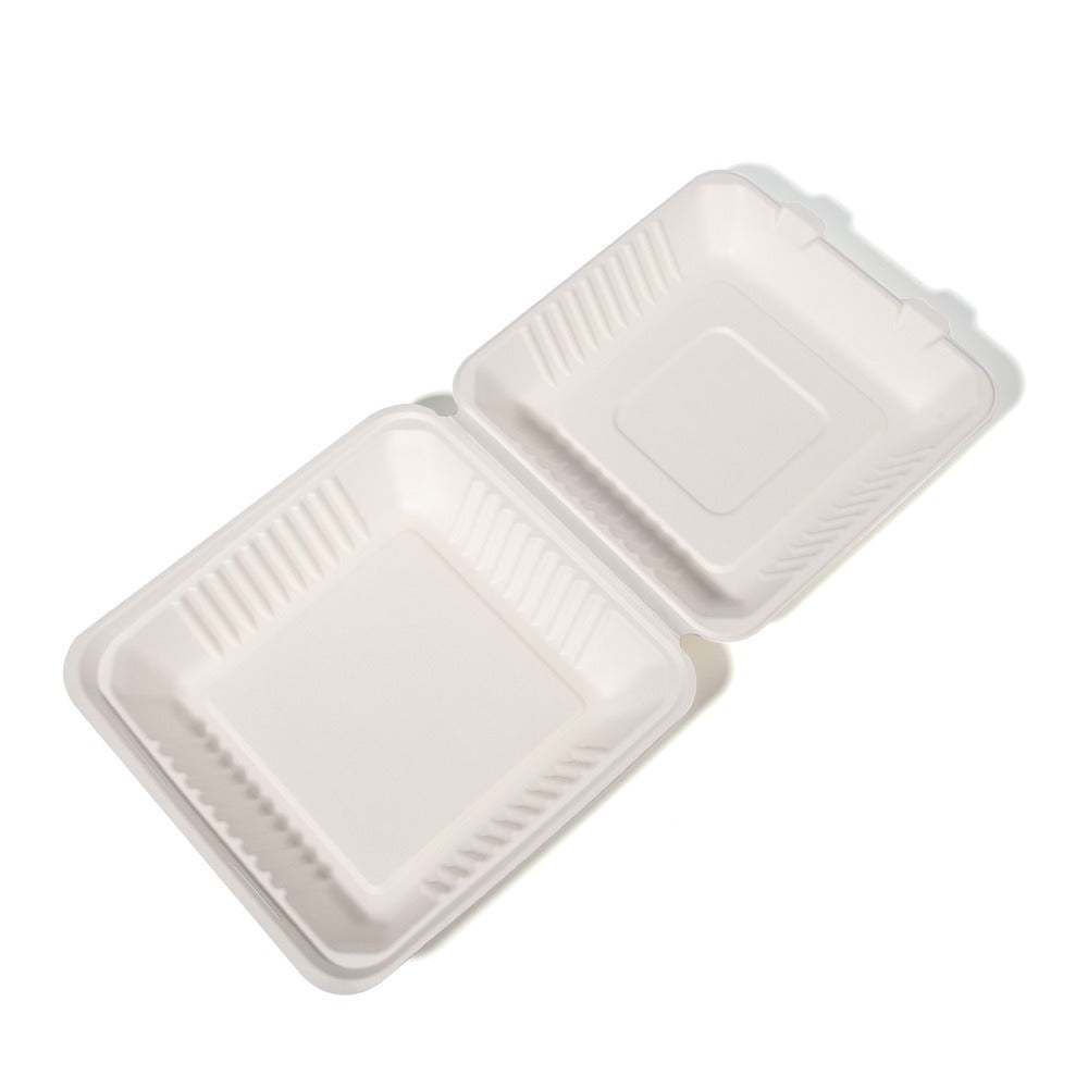 100x Menubox 1-vaks Groot 1500 ML suikerriet BIO (Menu box 9 inch sugarcane) 231mm X 231mm X 79mm