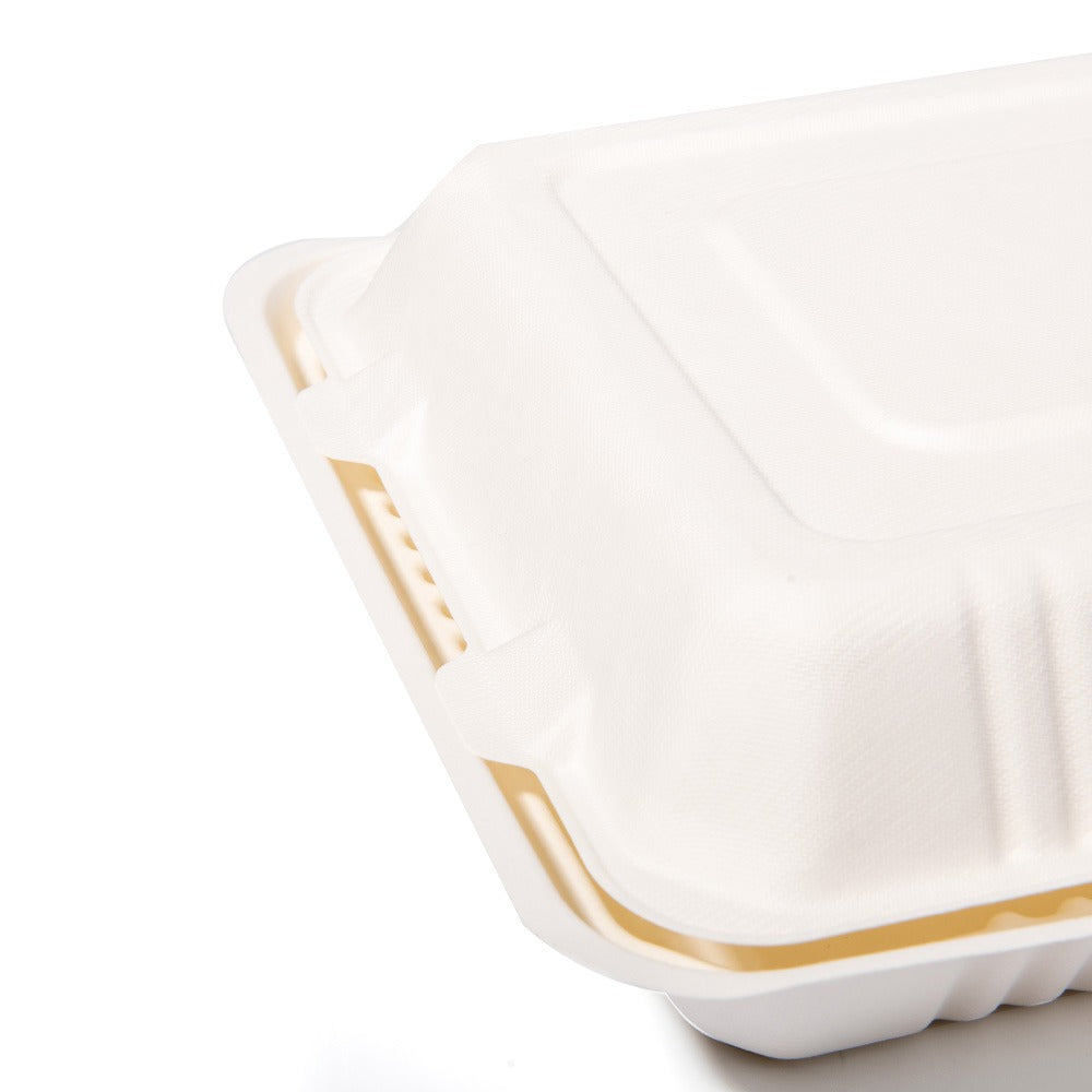 100x Menubox 1-vaks Groot 1500 ML suikerriet BIO (Menu box 9 inch sugarcane) 231mm X 231mm X 79mm