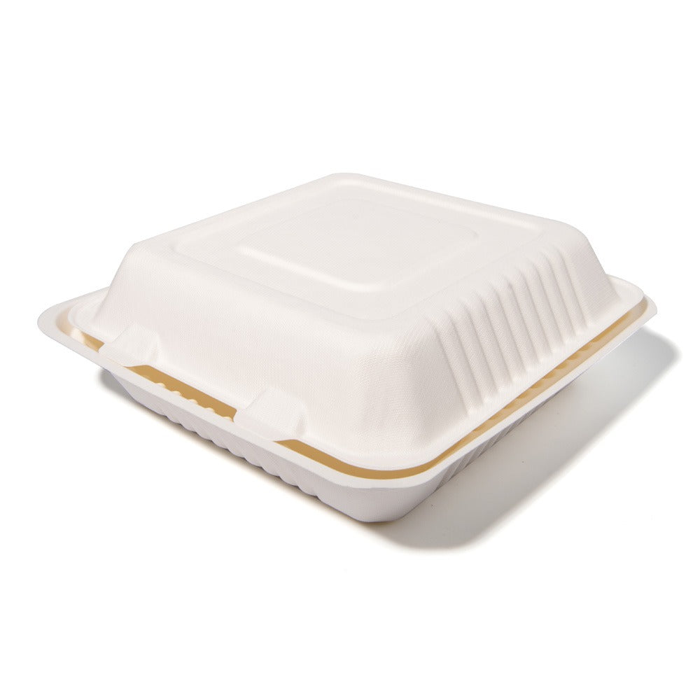 100x Menubox 1-vaks Groot 1500 ML suikerriet BIO (Menu box 9 inch sugarcane) 231mm X 231mm X 79mm
