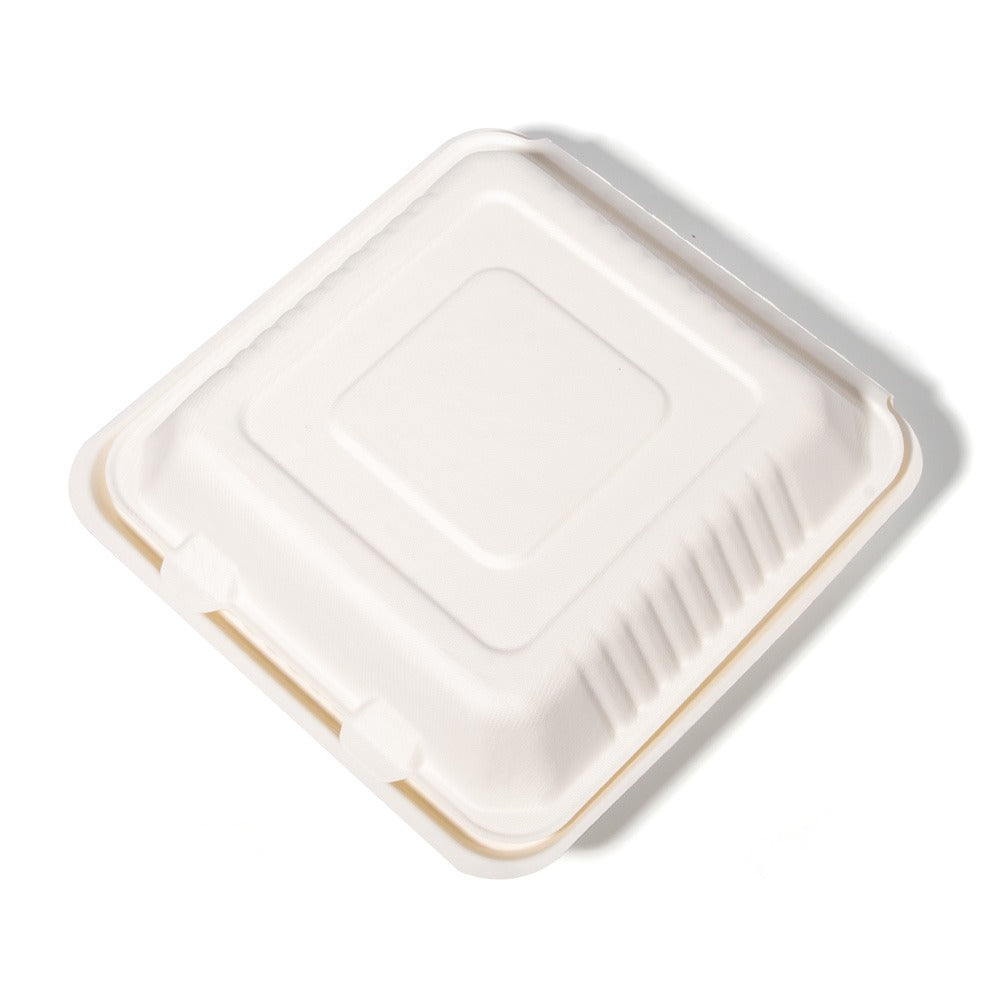 100x Menubox 1-vaks Groot 1500 ML suikerriet BIO (Menu box 9 inch sugarcane) 231mm X 231mm X 79mm