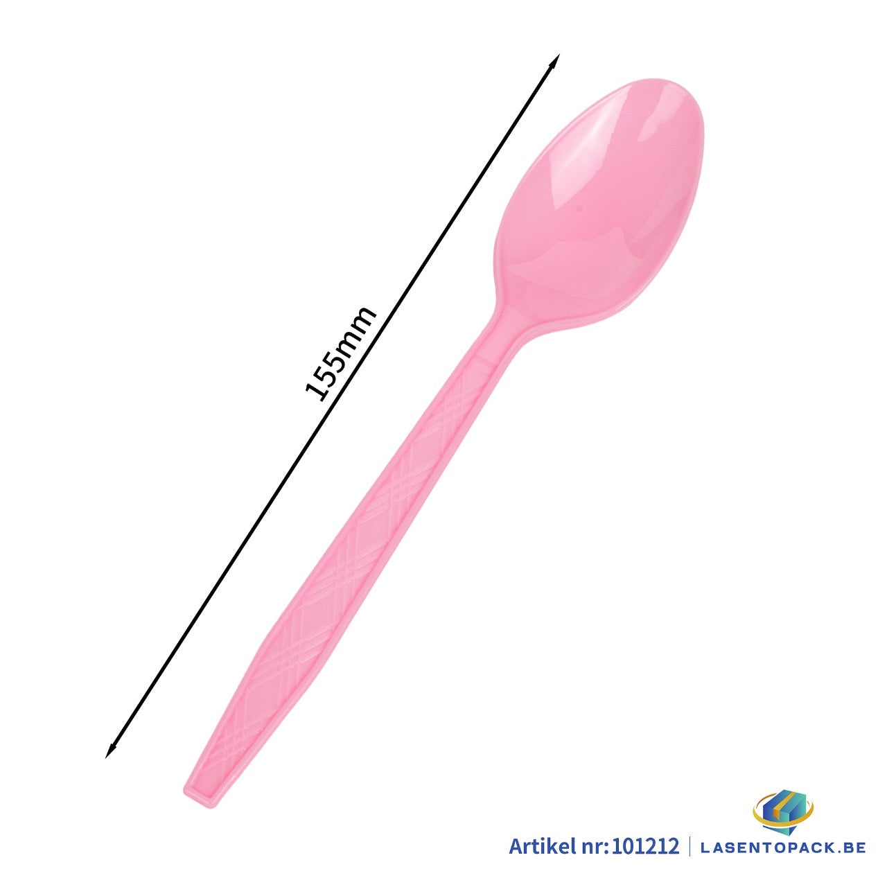 24x Herbruikbare lepel 155mm PP Roze