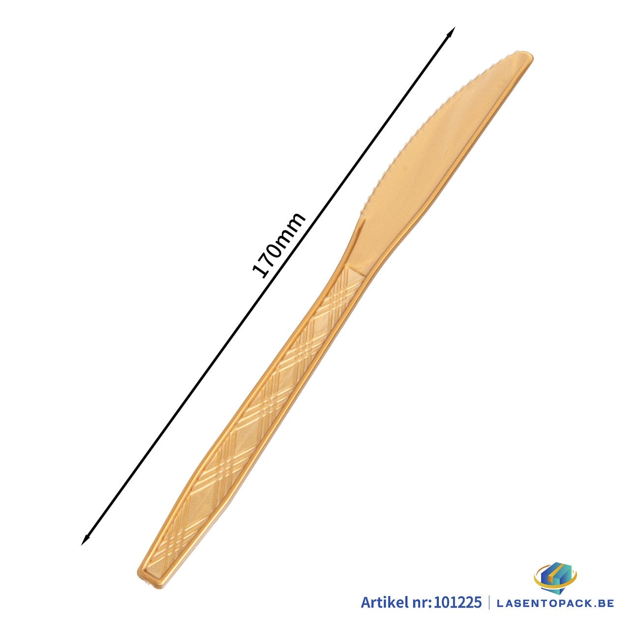 24x Herbruikbare Mes 170mm PP Goud