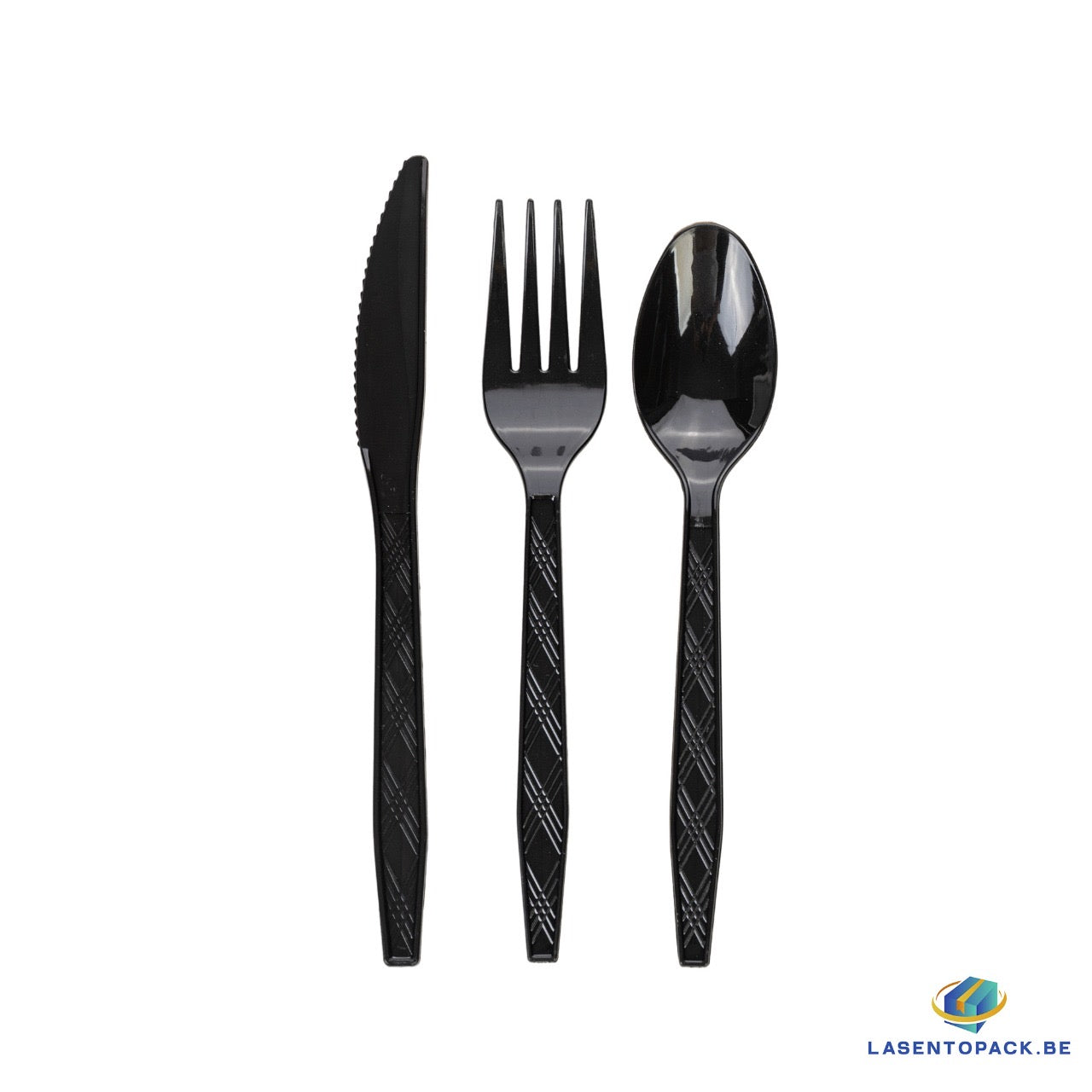 24x Herbruikbare lepel 155mm PP zwart