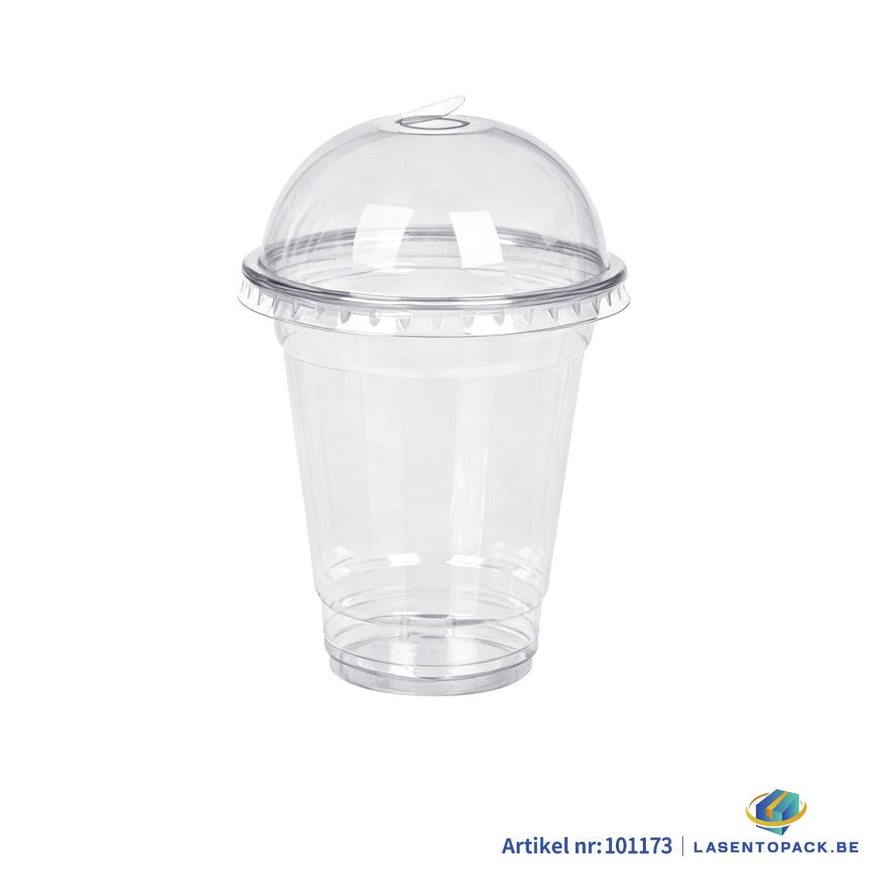 Set of sturdy smoothiebekers with lids perfect for serving smoothies and shakes in horeca settings