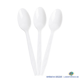 24x Herbruikbare lepel 155mm PP Wit